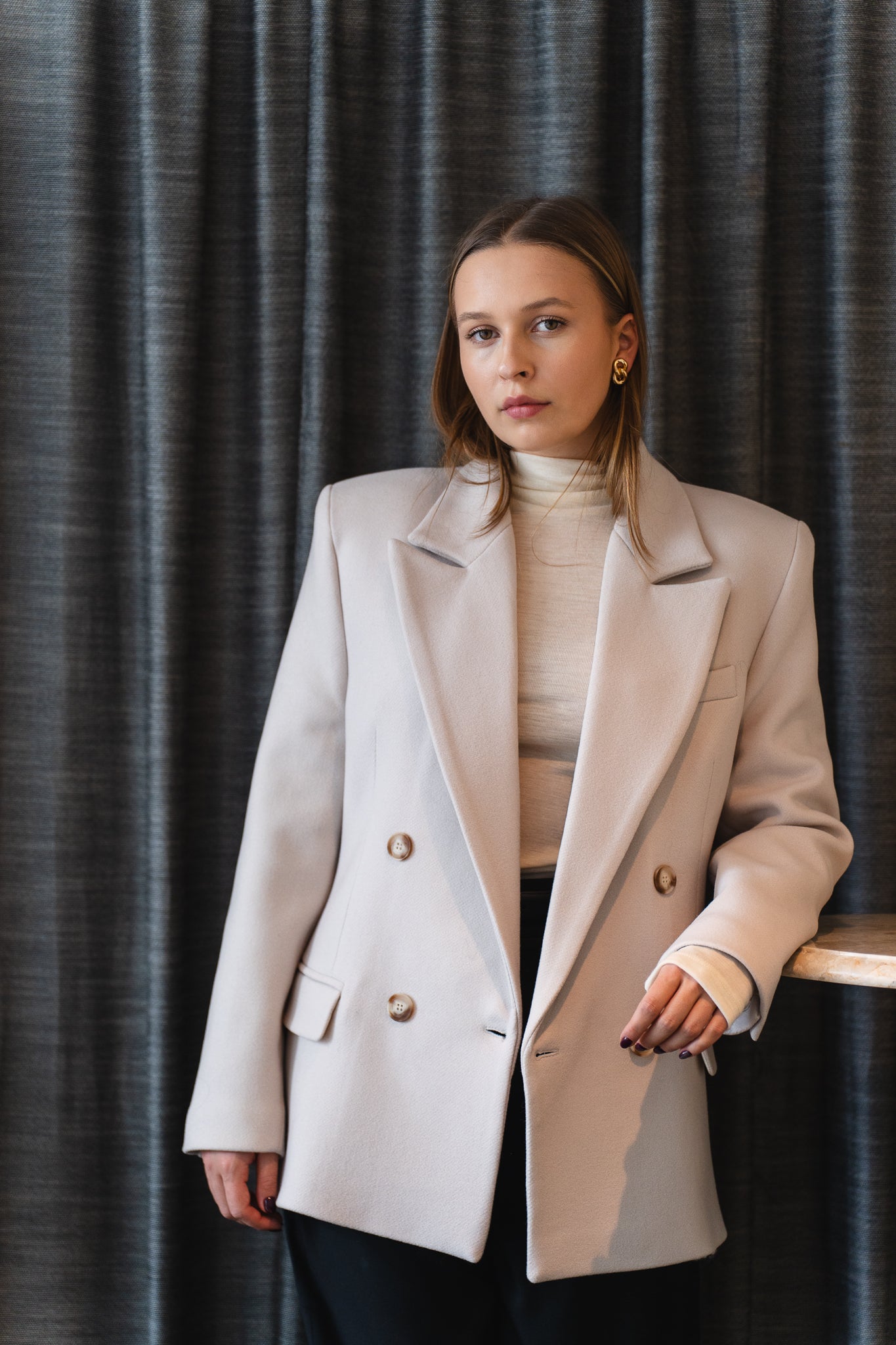 KURTKA WEŁNIANA 01 KREM