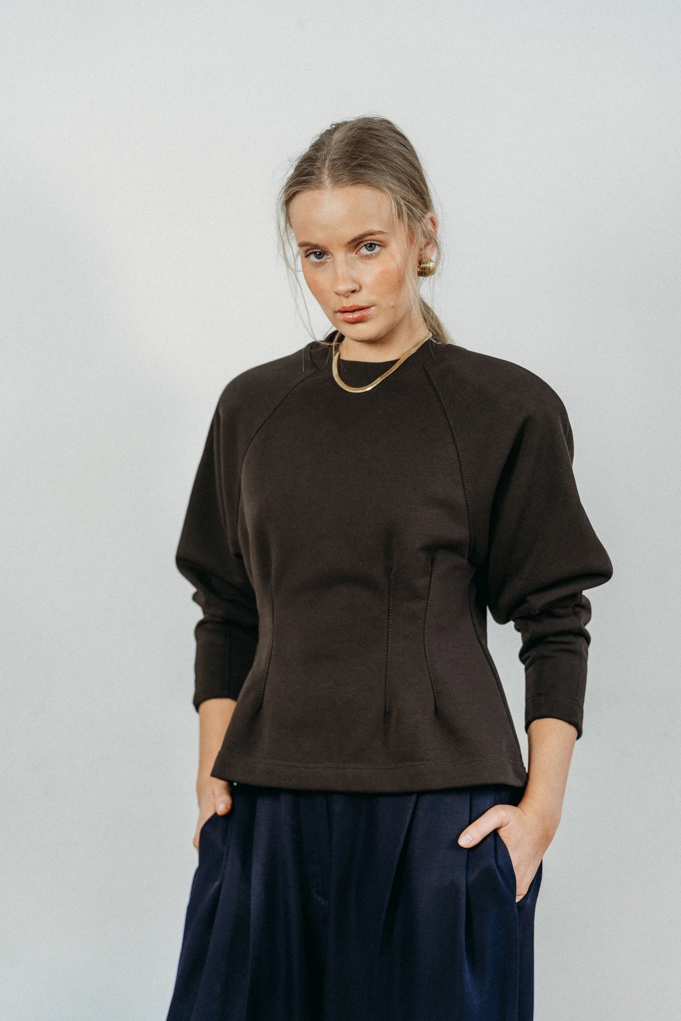 Bluza brązowa Ease widok przód